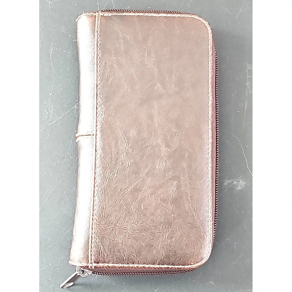 Rosetti Women's Wallet Solid Brown Faux Leather Zip-Around  Compartments 8